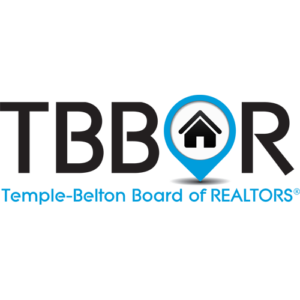 A blue and white logo of the temple-sutton board of realtors.
