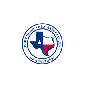 A blue circle with the texas state flag in it.