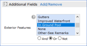 A screenshot of the options for adding or removing waterfronts.